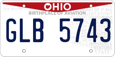 OH license plate GLB5743