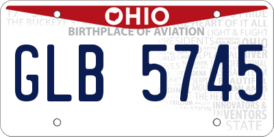 OH license plate GLB5745