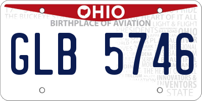 OH license plate GLB5746