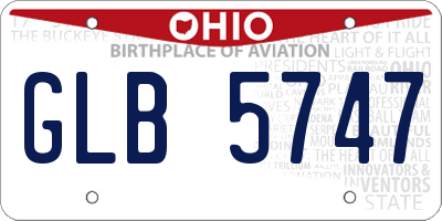 OH license plate GLB5747