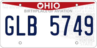 OH license plate GLB5749