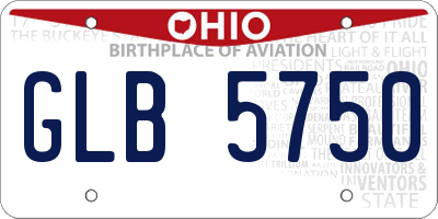 OH license plate GLB5750