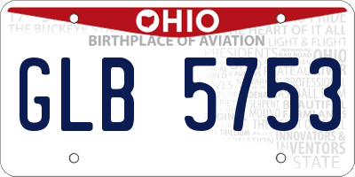 OH license plate GLB5753