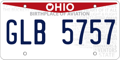 OH license plate GLB5757