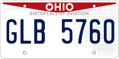 OH license plate GLB5760