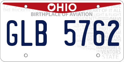 OH license plate GLB5762