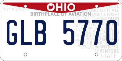 OH license plate GLB5770
