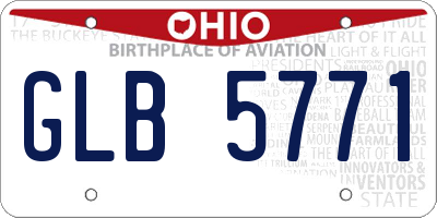 OH license plate GLB5771