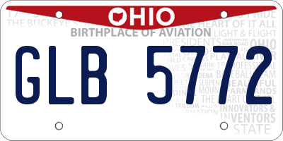 OH license plate GLB5772