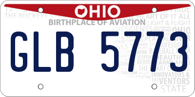 OH license plate GLB5773