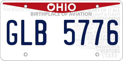 OH license plate GLB5776