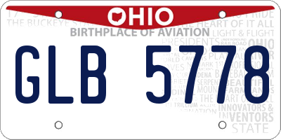 OH license plate GLB5778