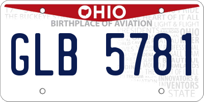OH license plate GLB5781