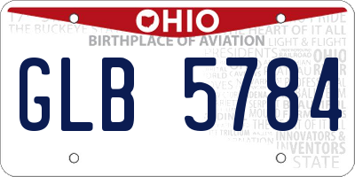 OH license plate GLB5784