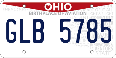 OH license plate GLB5785