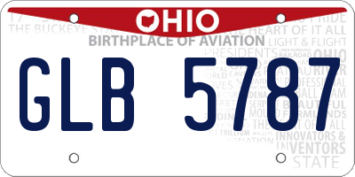 OH license plate GLB5787