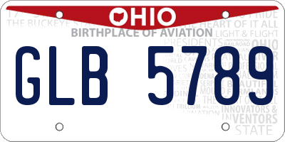 OH license plate GLB5789