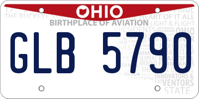 OH license plate GLB5790