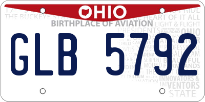 OH license plate GLB5792