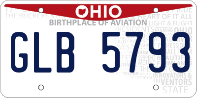 OH license plate GLB5793