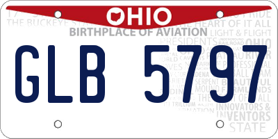 OH license plate GLB5797