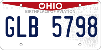 OH license plate GLB5798