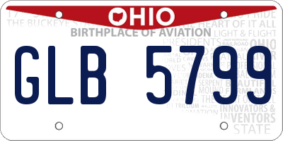 OH license plate GLB5799