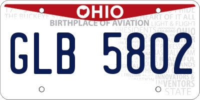 OH license plate GLB5802