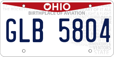 OH license plate GLB5804