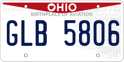 OH license plate GLB5806