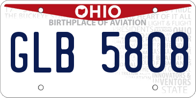 OH license plate GLB5808