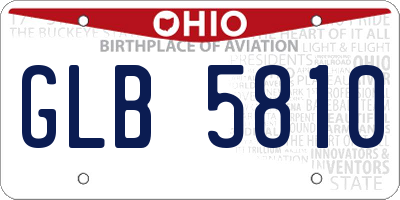 OH license plate GLB5810