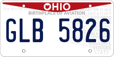 OH license plate GLB5826