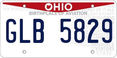 OH license plate GLB5829