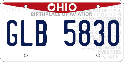 OH license plate GLB5830