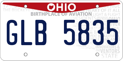 OH license plate GLB5835
