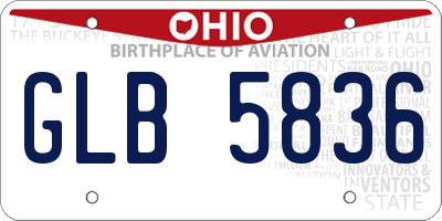 OH license plate GLB5836