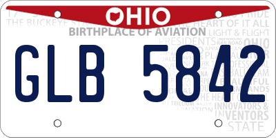 OH license plate GLB5842