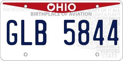 OH license plate GLB5844