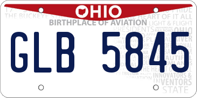 OH license plate GLB5845