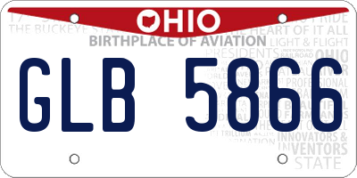 OH license plate GLB5866