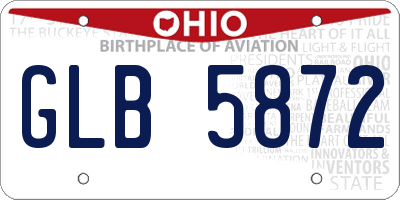 OH license plate GLB5872