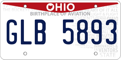 OH license plate GLB5893