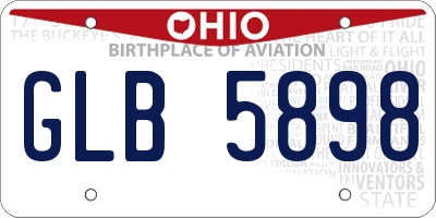 OH license plate GLB5898