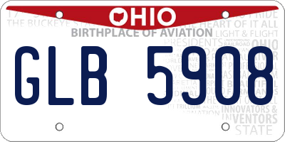 OH license plate GLB5908