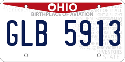 OH license plate GLB5913