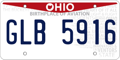OH license plate GLB5916