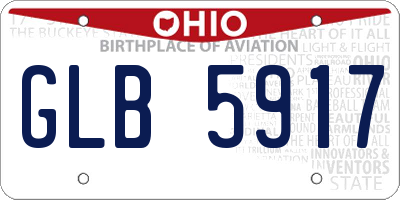 OH license plate GLB5917
