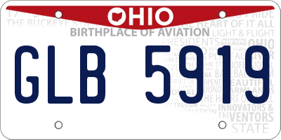 OH license plate GLB5919