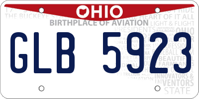 OH license plate GLB5923